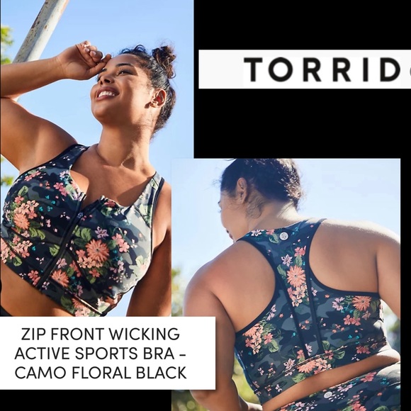 torrid Other - Torrid Camo-Floral Zip Front Racerback Sports Bra NWT Size 4X